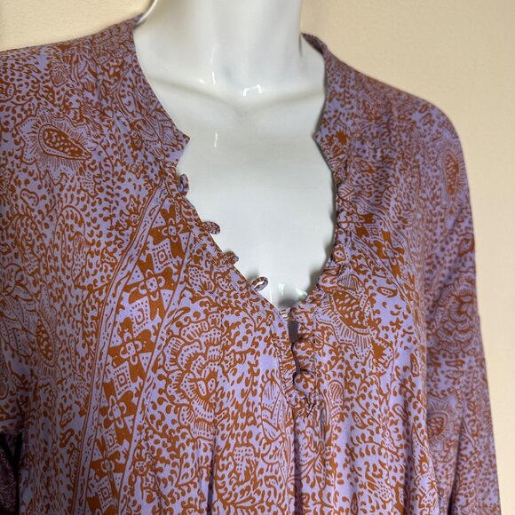 Natalie Martin Fiore Midi Dress Shangri-La Print Womens Size M Resortwear Orchid - Picture 4 of 11